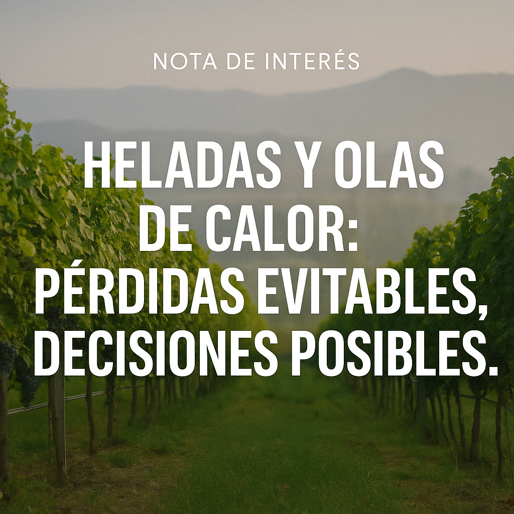 Heladas y olas de calor: pérdidas evitables, decisiones posibles.
